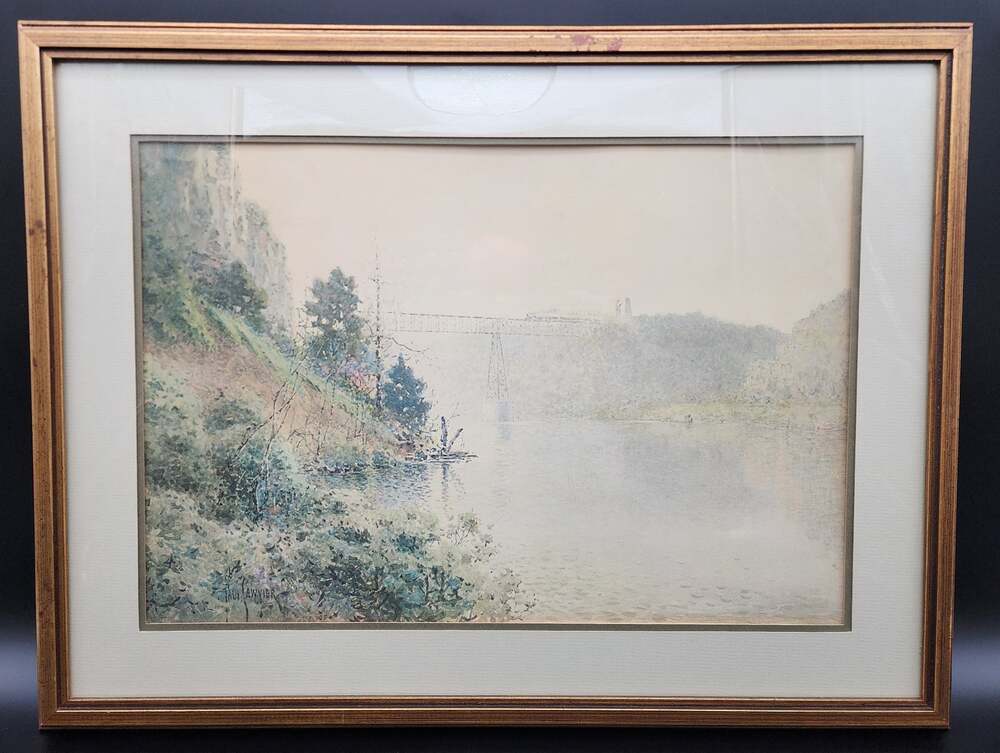 Paul Sawyier High Bridge 1978 Ltd Ed Framed Lithograph 24.5x18.75 COA